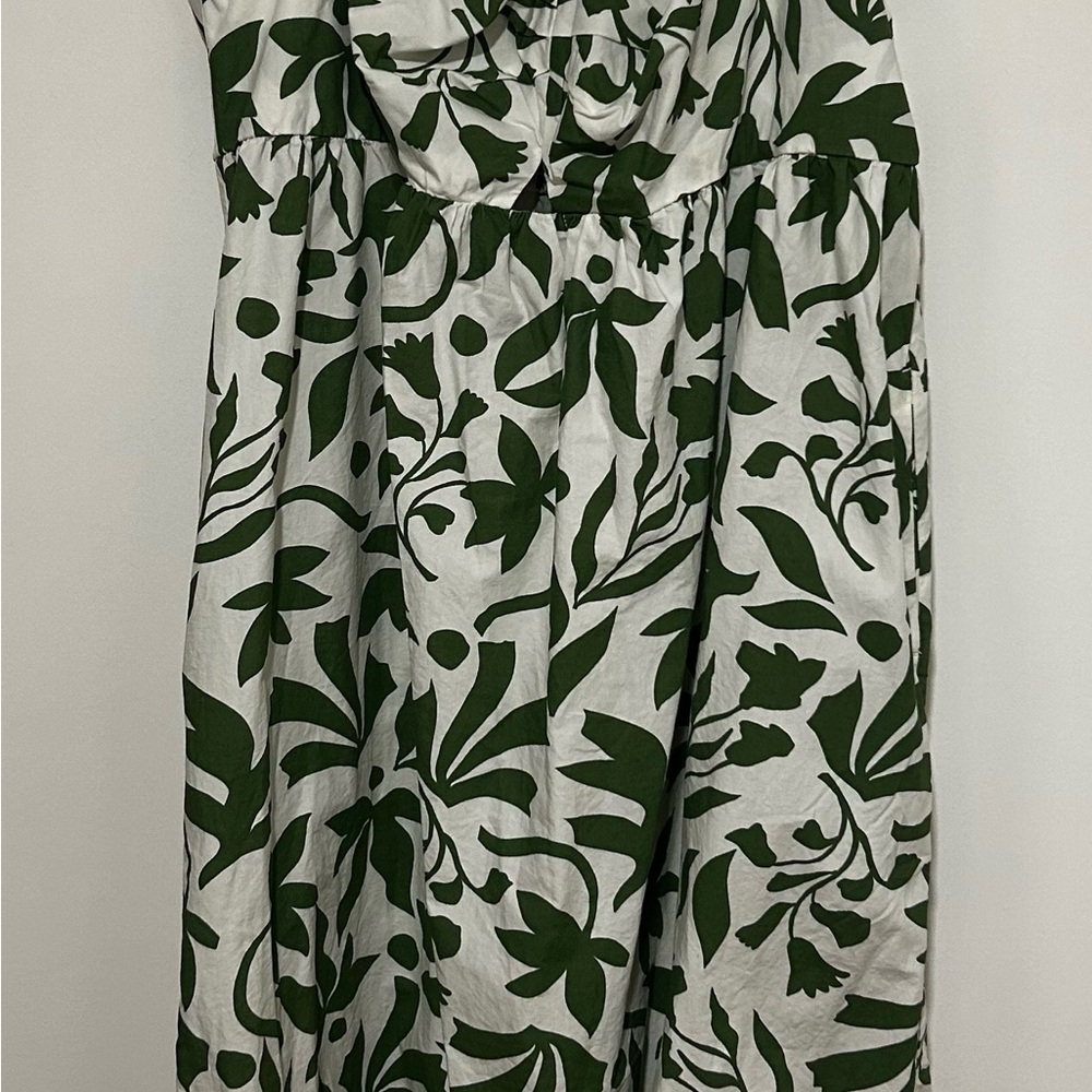 Green and White Floral Dress